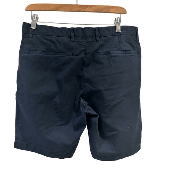 Theory Navy Blue Classic Fit Shorts Organic Cotton Size 32 - Picture 2 of 4